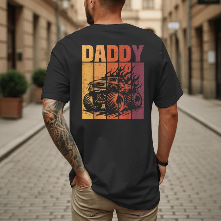 Retro Monster Truck Daddy Matching Family Birthday Party Men's Back Print T-Shirt Retro Monster Truck Daddy Matching Family Birthday Party Men's Back Print T-Shirt
