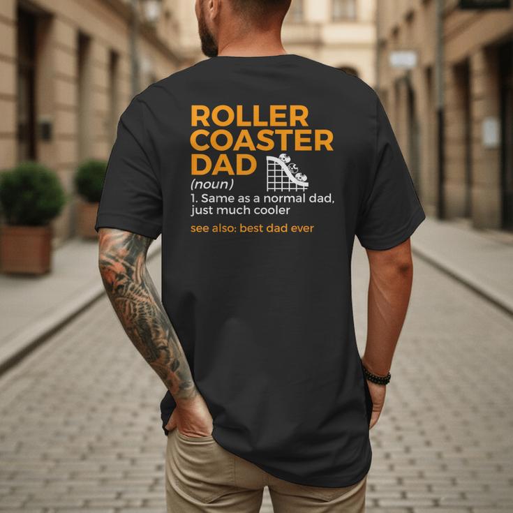 Roller Coaster Dad Definition Best Dad Ever Men's Back Print T-Shirt