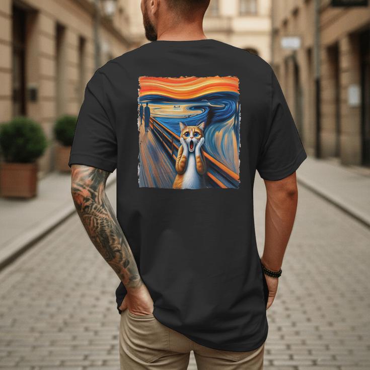 The Scream Cat Parody For Kitty Cat Lover Cat Mom Cat Dad Men's Back Print T-Shirt