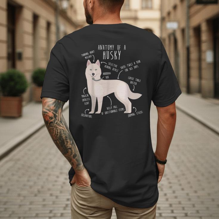 Siberian Husky Dog Anatomy Pet Mom Cute Dog Dad Men Women Kids Men's Back Print T-Shirt