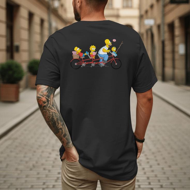 The Simpsons Father's Day Homer And Kids Bike Ride With Dad Men's Back Print T-Shirt The Simpsons Father's Day Homer And Kids Bike Ride With Dad Men's Back Print T-Shirt