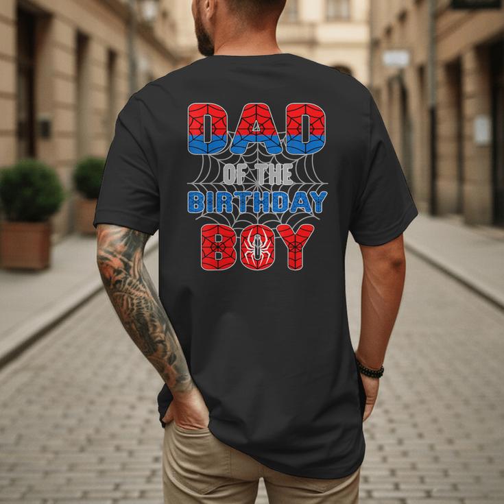 Spider Web Birthday Party Dad Of The Birthday Boy Men's Back Print T-Shirt