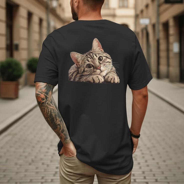 Tabby Cat Mom Dad Pet Shop Tabby Cats Kitten Tabby Cat Men's Back Print T-Shirt