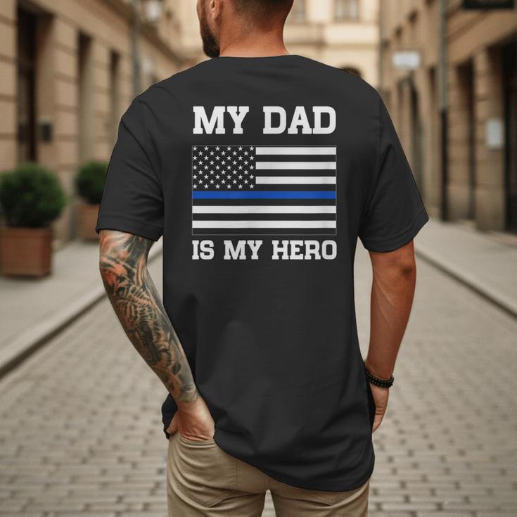 Thin Blue Line My Dad Is My Hero Son Daughter Of Cop Men's Back Print T-Shirt