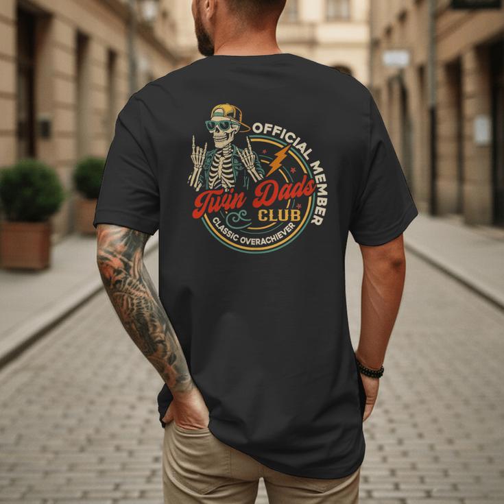 Twin Dad Club Dad Of Twins Skeleton Father's Day Men's Back Print T-Shirt Twin Dad Club Dad Of Twins Skeleton Father's Day Men's Back Print T-Shirt