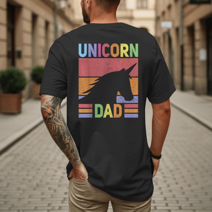 Unicorn Birthday Outfit Dad Unicorn Costume Bday Dad Unicorn Men's Back Print T-Shirt