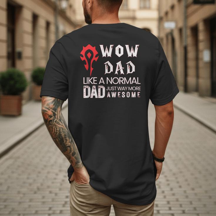 WOW Dad Like a Normal Dad Way More Awesome Tee T-Shirt Men's Back Print T-Shirt