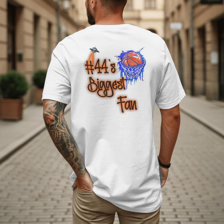 44 Biggest Fan Of Basketball Player Number 44 Dad Mom Men's Back Print T-Shirt 44 Biggest Fan Of Basketball Player Number 44 Dad Mom Men's Back Print T-Shirt