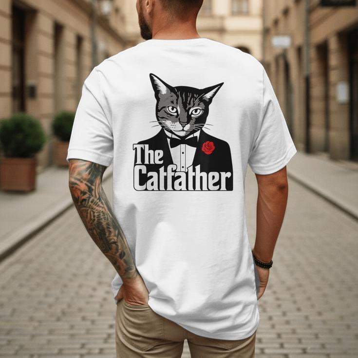 The Cat Father Cool Cat Dad Cat Lovers Men's Back Print T-Shirt