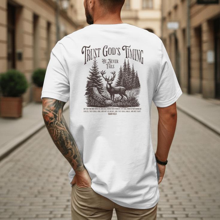 Christian Jesus Bible Verse Deer Elk Buck Hunting Dad Hunter Men's Back Print T-Shirt Christian Jesus Bible Verse Deer Elk Buck Hunting Dad Hunter Men's Back Print T-Shirt