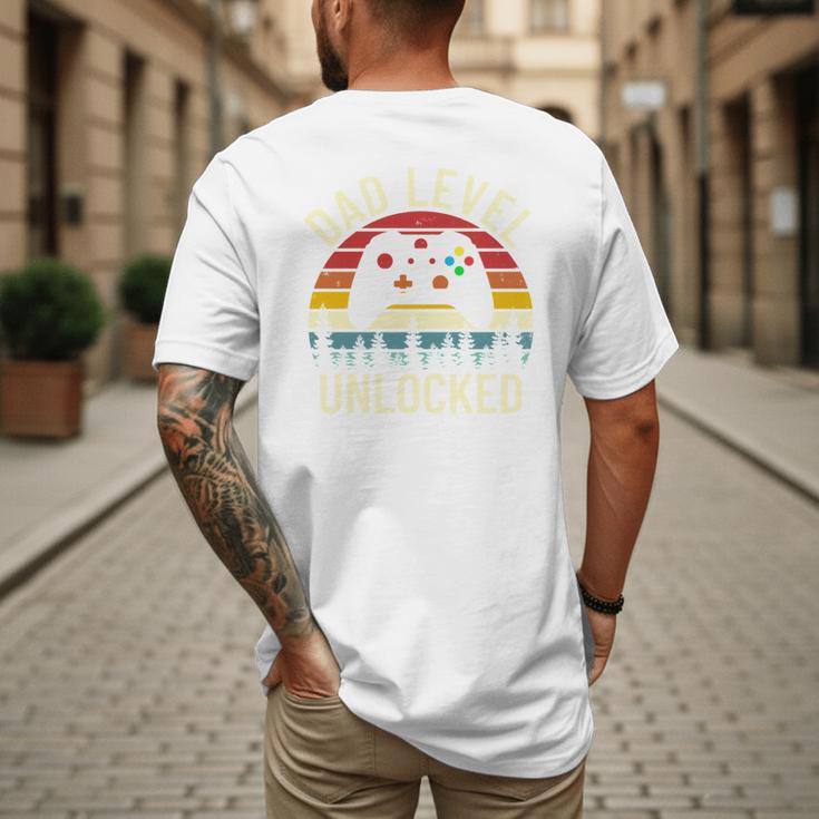 Cute Vintage Dad Level Unlocked Funny Gamer New Daddy Father Men's Back Print T-Shirt Cute Vintage Dad Level Unlocked Funny Gamer New Daddy Father Men's Back Print T-Shirt