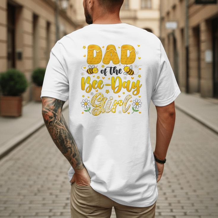 Dad Of The Bee Day Girl Flower Birthday Family Matching Men's Back Print T-Shirt