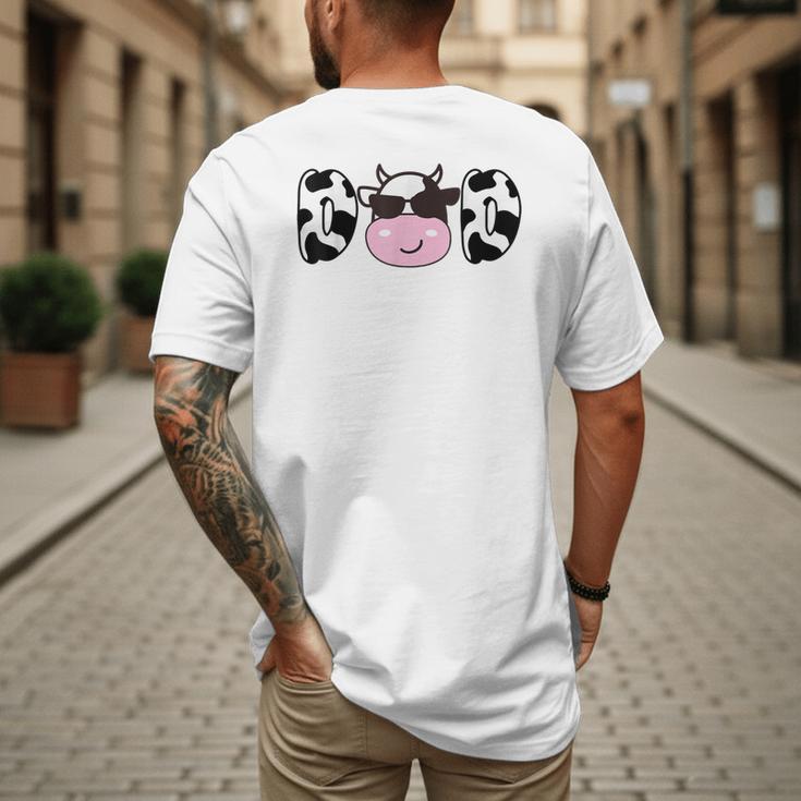 Dad Of The Birthday Girl Cow Daddy Papa Bday Matching Men's Back Print T-Shirt