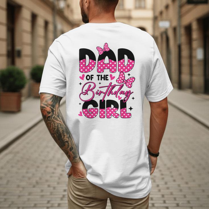 Dad Of The Birthday Girl Pink Family Birthday Girls Party Men's Back Print T-Shirt