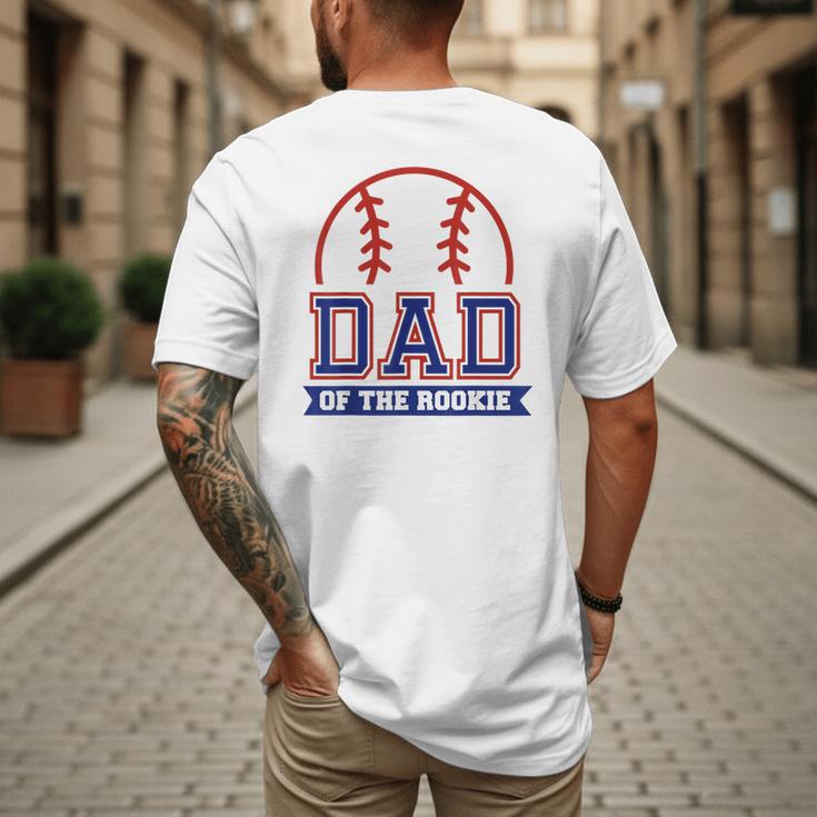 Dad Of Rookie 1st Birthday Baseball Theme Matching Party Men's Back Print T-Shirt Dad Of Rookie 1st Birthday Baseball Theme Matching Party Men's Back Print T-Shirt