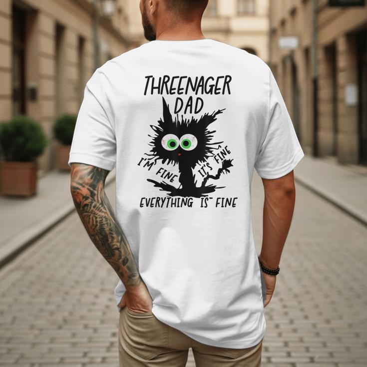 Dad Threenager Dad Daddy Of A Threenager Men's Back Print T-Shirt