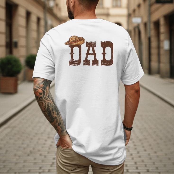 Dad Western Family Matching Birthday Cowboy Cowgirl Men's Back Print T-Shirt