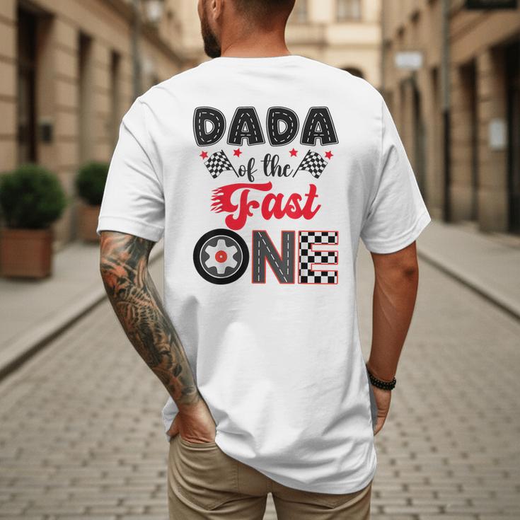 Dada Of The Fast One Car Racing Dad 1St Birthday Boy Men's Back Print T-Shirt Dada Of The Fast One Car Racing Dad 1St Birthday Boy Men's Back Print T-Shirt