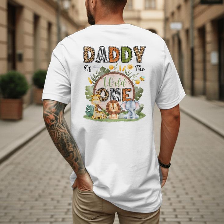 Daddy Of The Wild One 1St Birthday Boy Safari Jungle Men's Back Print T-Shirt