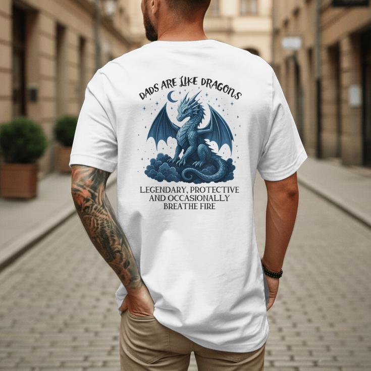 Dads Are Like Dragons Legendary Protective Fatherhood Men's Back Print T-Shirt