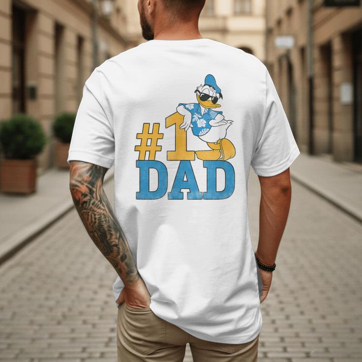 Disney Donald Duck Number One Dad Sunglasses Father's Day Men's Back Print T-Shirt Disney Donald Duck Number One Dad Sunglasses Father's Day Men's Back Print T-Shirt