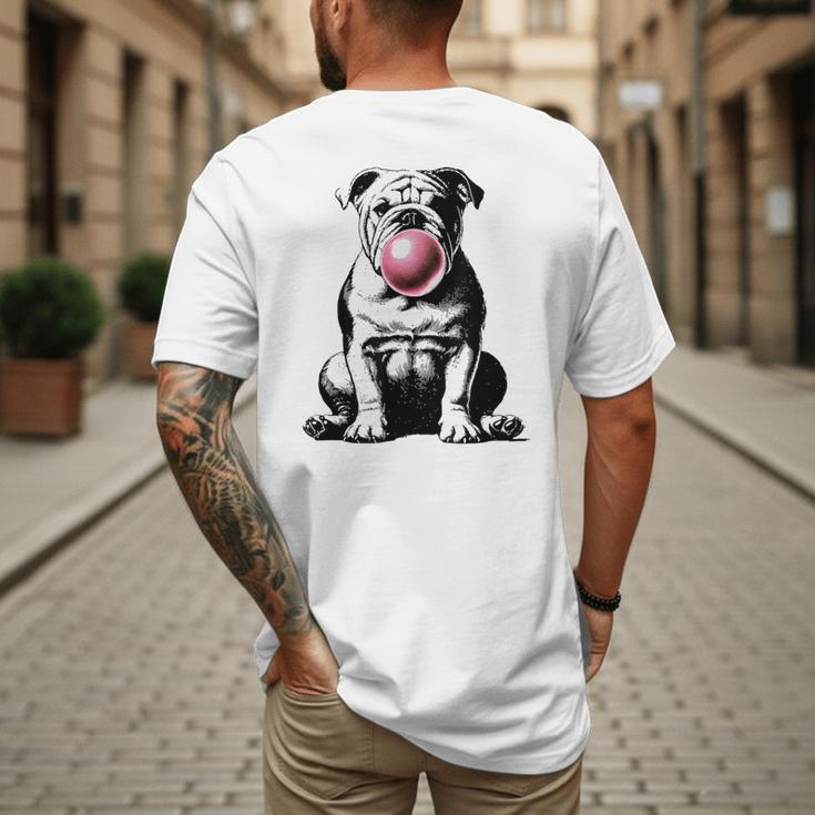 English Bulldog Bubble Gum Vintage Dog Mom Pet Dad Men's Back Print T-Shirt English Bulldog Bubble Gum Vintage Dog Mom Pet Dad Men's Back Print T-Shirt