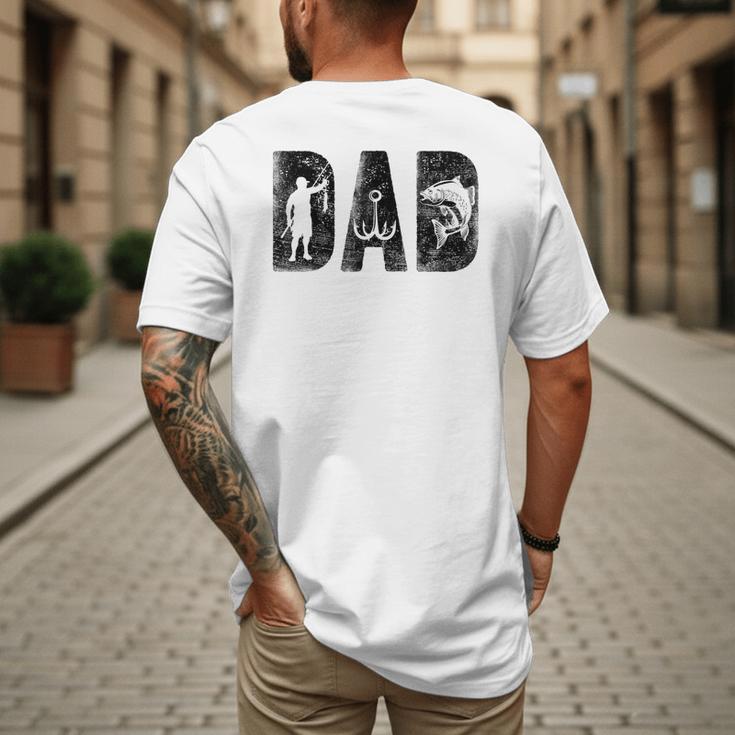 Fishing Dad Birthday Classic Bold Font Fish Daddy Men's Back Print T-Shirt