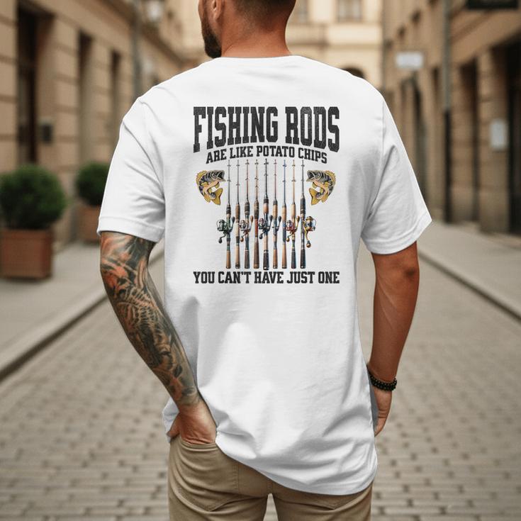 Fishing Tuna Bass Rod Fisherman Cool Dad Quote Men's Back Print T-Shirt