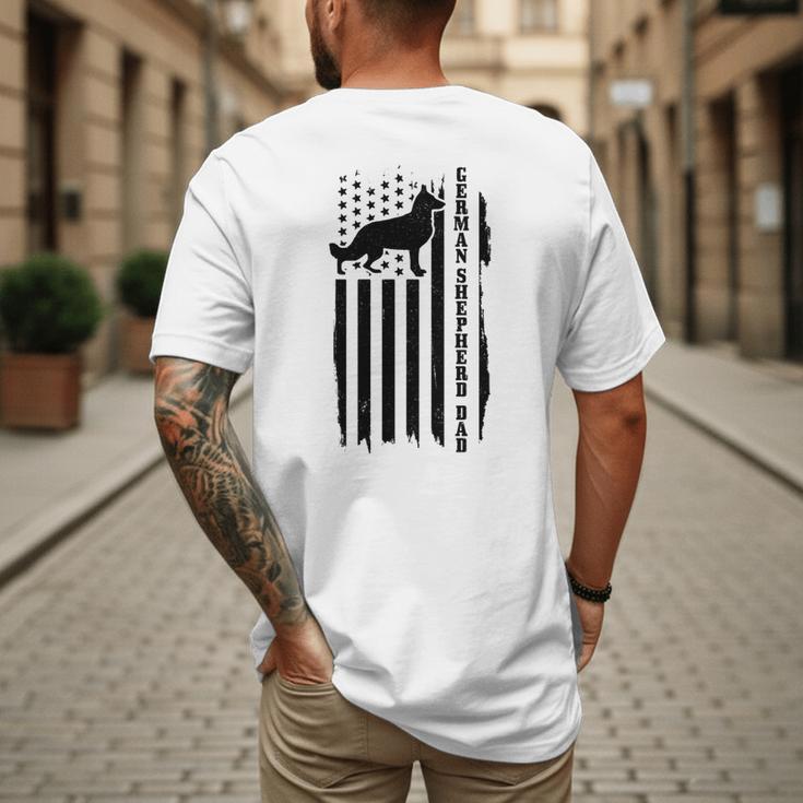 German Shepherd Dad Vintage Flag Patriotic Dog Men's Back Print T-Shirt
