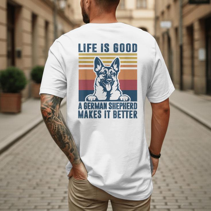 German Shepherd Men Women Dog Dad Mom German Shepherd Men's Back Print T-Shirt