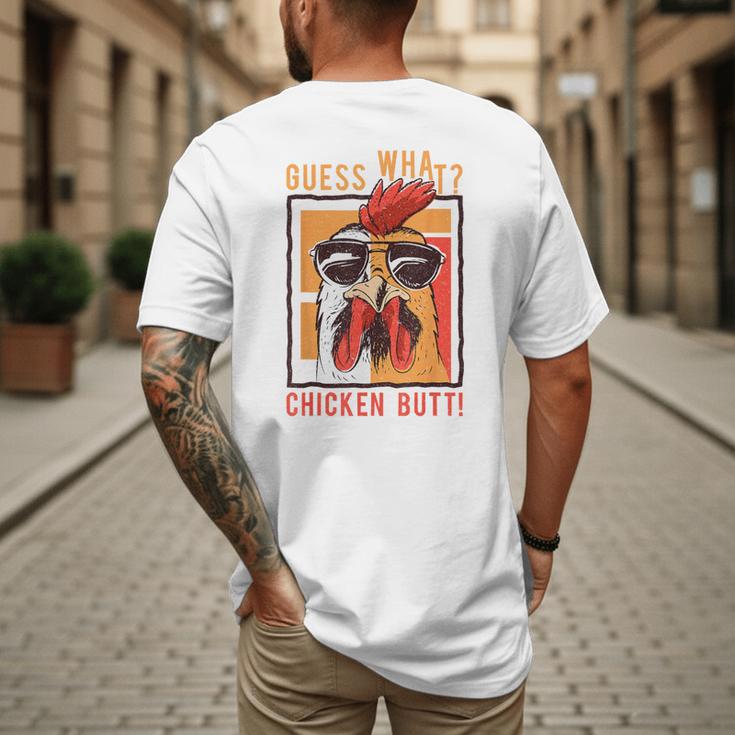Guess What Chicken Butt DadSiblingsFriends Humor Small Men's Back Print T-Shirt