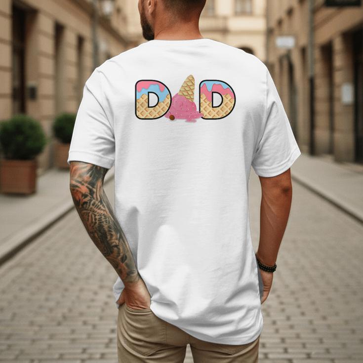 Ice Cream Dad 1st Birthday Matching Family Men's Back Print T-Shirt