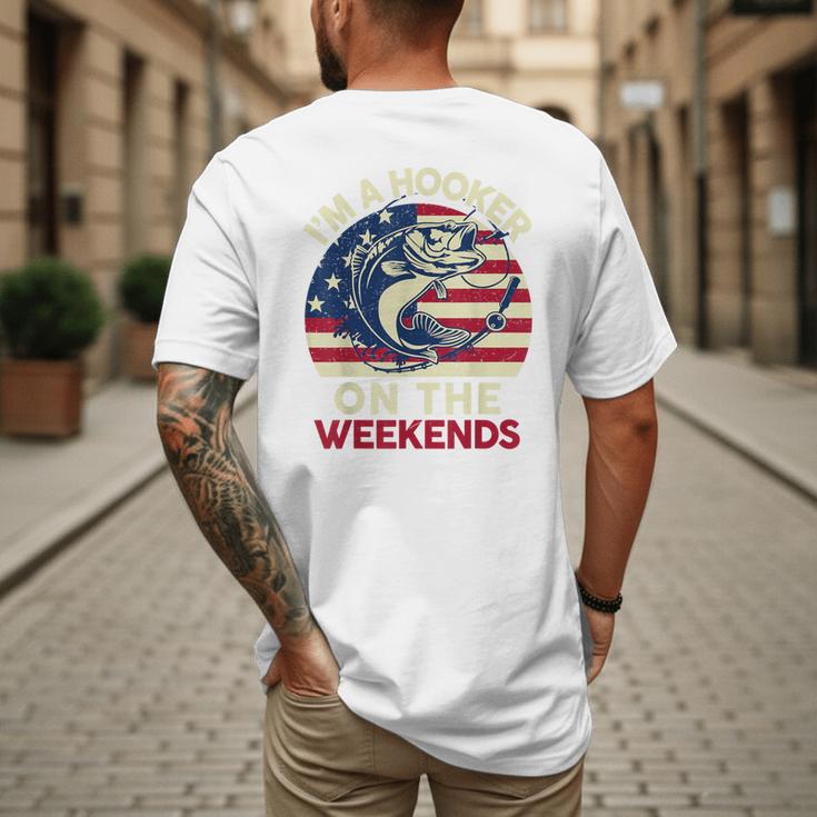 I'm Hooker On The Weekends Dirty Bass Dad Fishing Men's Back Print T-Shirt