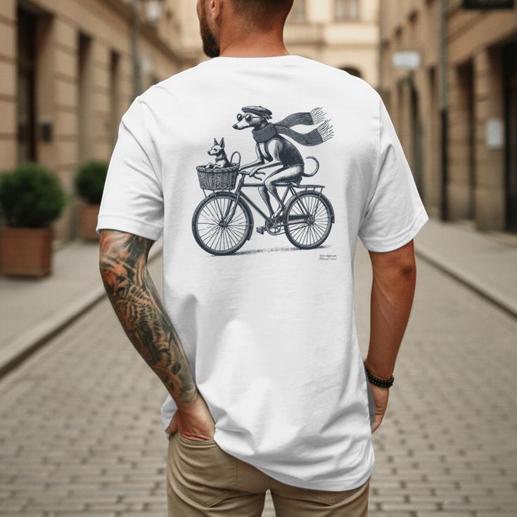 Italian Greyhound Whippet Bicycle Cycling Dog Mom Iggy Dad Men's Back Print T-Shirt