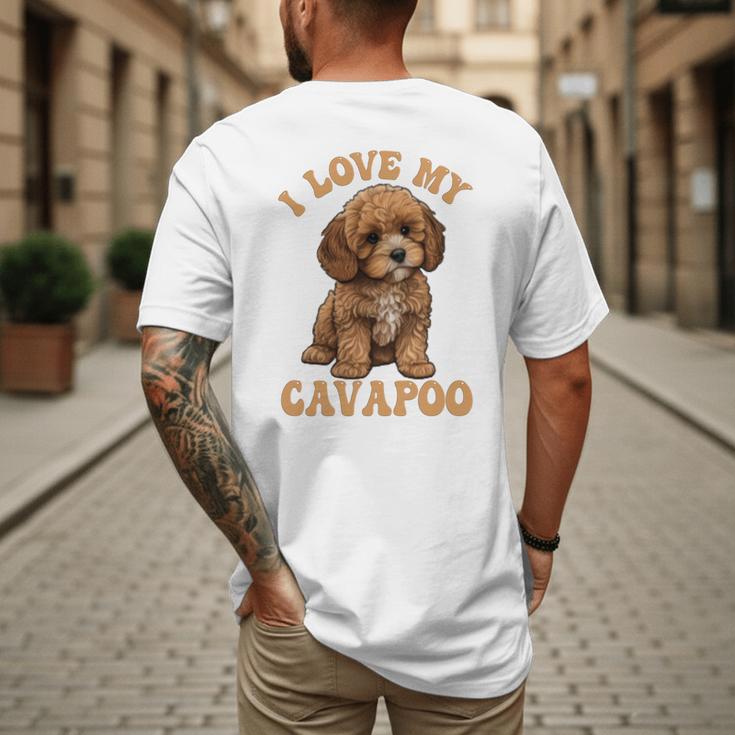 I Love My Cavapoo For Mom Dad Kids Men's Back Print T-Shirt