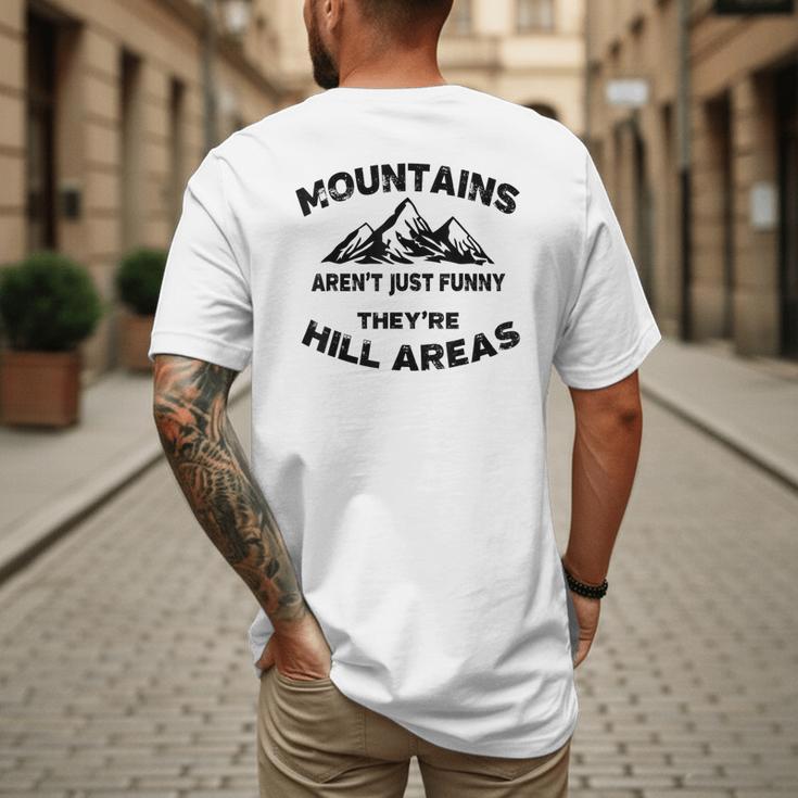 Mountains Aren't They'Re Hill Areas Dad Joke Word Pun Small Men's Back Print T-Shirt