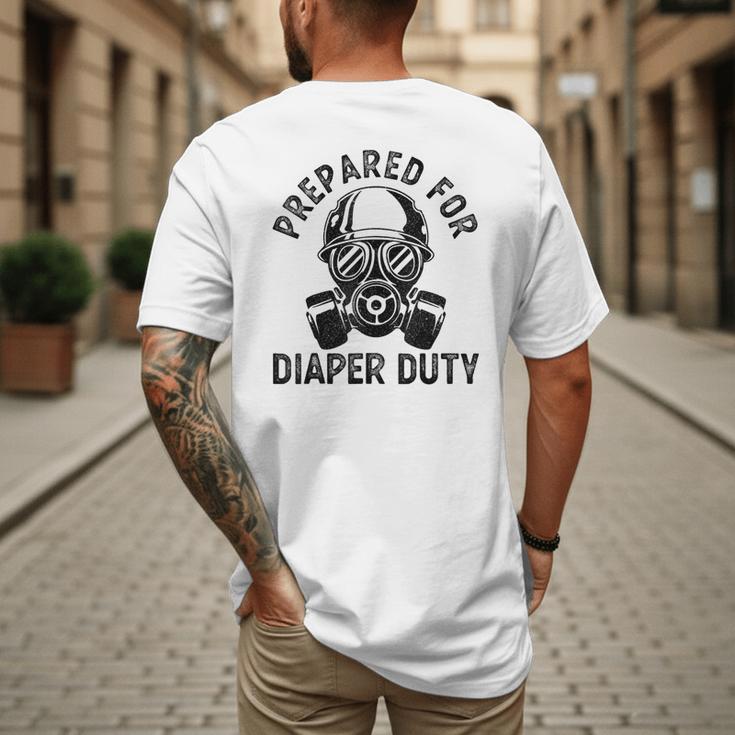 New Dad Prepared For Diaper Duty Men's Back Print T-Shirt