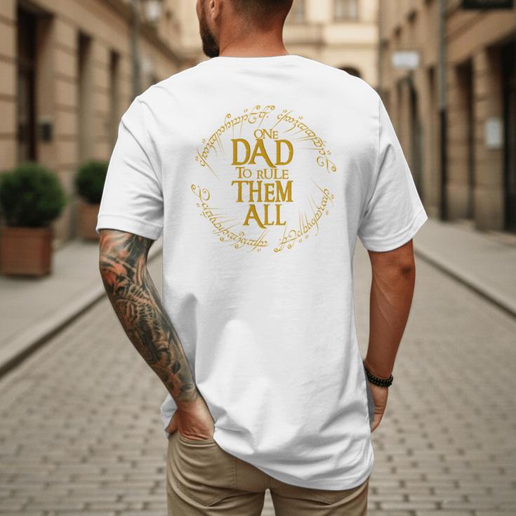 One Dad To Rule Them All Fantasy Nerd Dad Graphic Men's Back Print T-Shirt