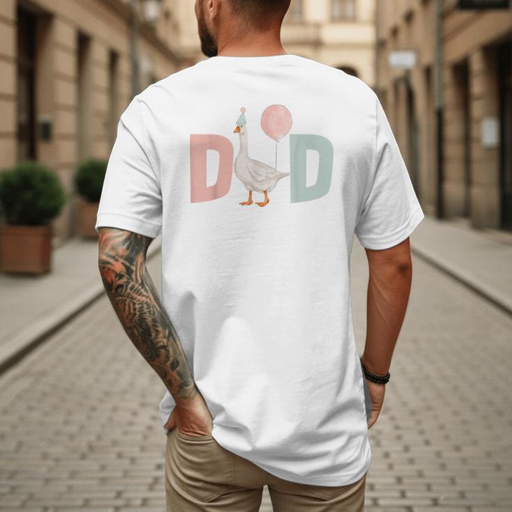 One Silly Goose Dad 1st First Birthday Family Matching Party Men's Back Print T-Shirt