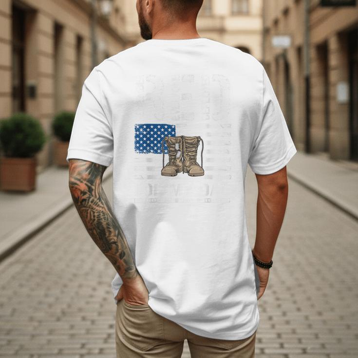 RED Friday For My Dad Military Veteran Deployed Men's Back Print T-Shirt RED Friday For My Dad Military Veteran Deployed Men's Back Print T-Shirt