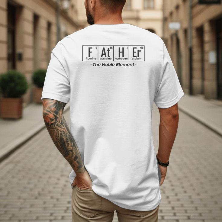 Science Nerd Dad Fathers Day Element Periodic Table Men's Back Print T-Shirt