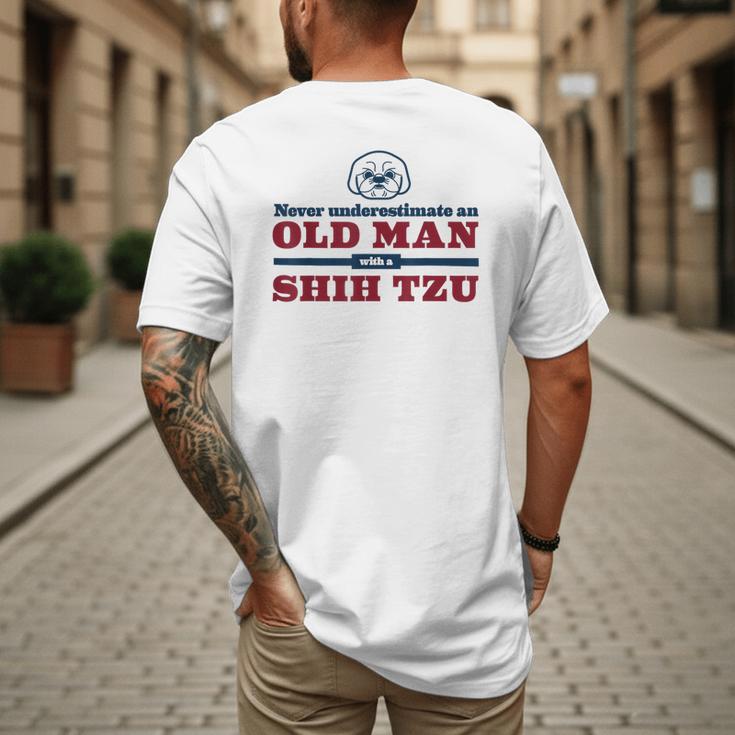 Shih Tzu Dad Shirt Never Underestimate An Old Man Gift Tee Men's Back Print T-Shirt