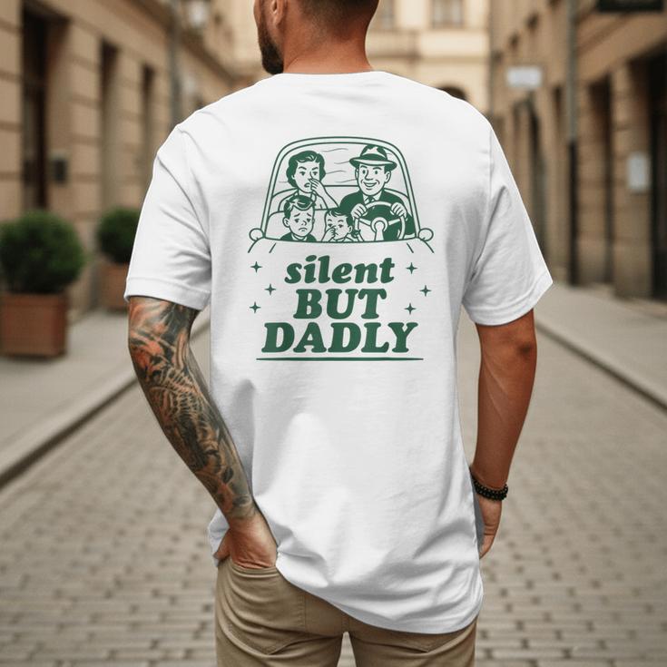 Silent But Dadly Father's Day Fart Dad Farting Vintage Men's Back Print T-Shirt