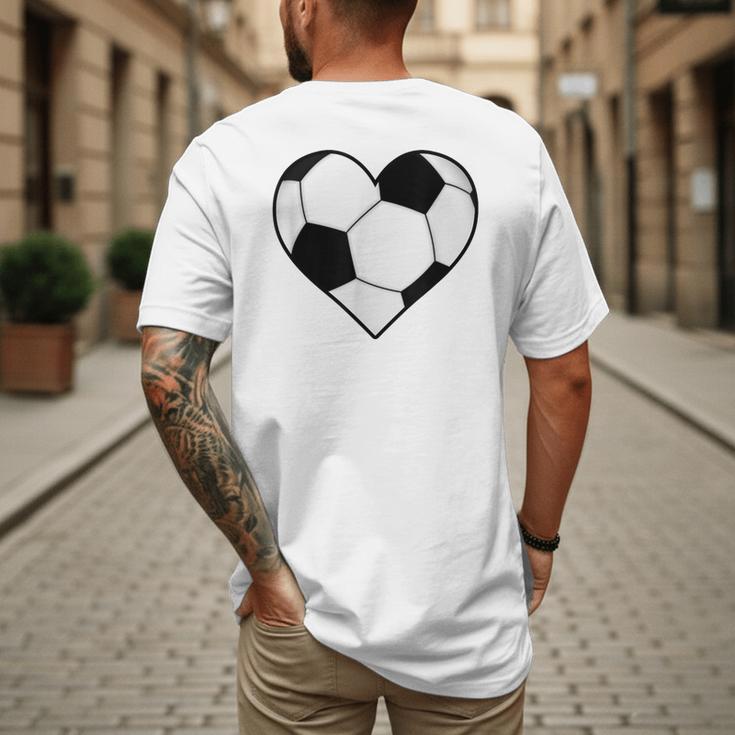 Soccer Ball Heart Idea For Mom Dad Kids T-Shirt Men's Back Print T-Shirt Soccer Ball Heart Idea For Mom Dad Kids T-Shirt Men's Back Print T-Shirt