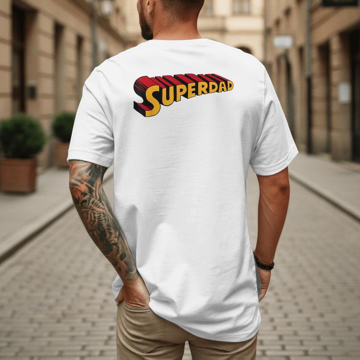 Super Dad Superdad Superhero Dad Men's Back Print T-Shirt