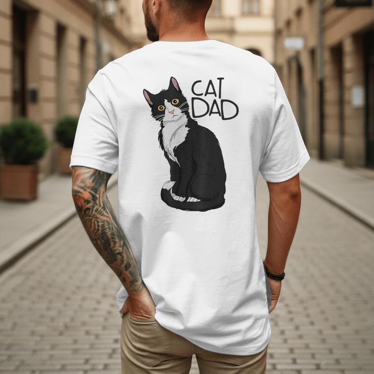 Tuxedo Cat Dad Cat Dad Tuxedo Cat Dad Men's Back Print T-Shirt