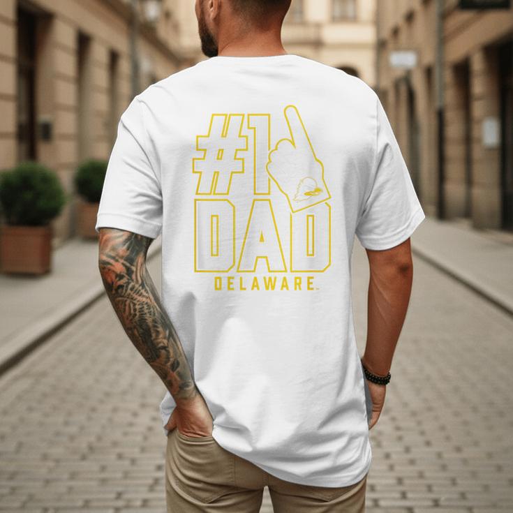 University Of Delaware Blue Hens 1 Dad Men's Back Print T-Shirt University Of Delaware Blue Hens 1 Dad Men's Back Print T-Shirt
