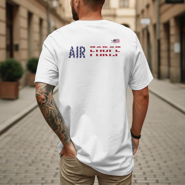 US Flag Proud Air Force Dad Men's Back Print T-Shirt