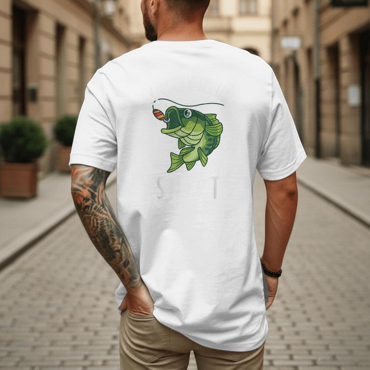 Youth Boy My Lucky Fishing-Shirt Bass Fish Dad Men's Back Print T-Shirt