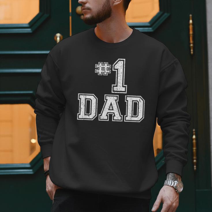 1 Dad Number One Father's Day Vintage Style Men Sweatshirt
